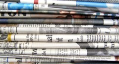 Kranten die vol staan met politieke termen